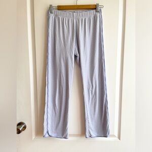 LAKE Pajama Lounge Pants Pima Cotton In Blue Hydrangea Stripe Size XS
